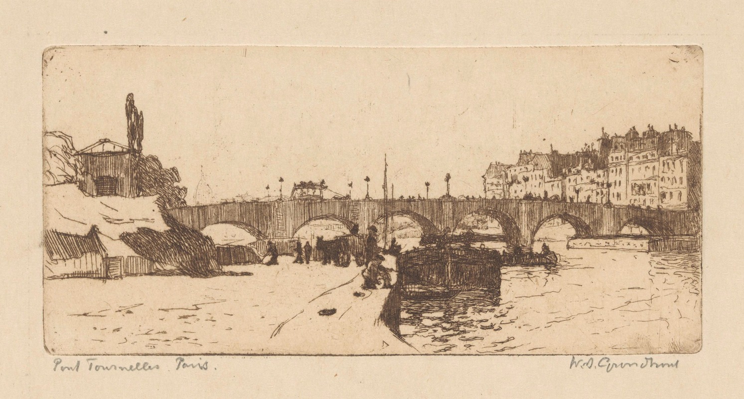 Willem Adrianus Grondhout - Pont de la Tournelle in Parijs.