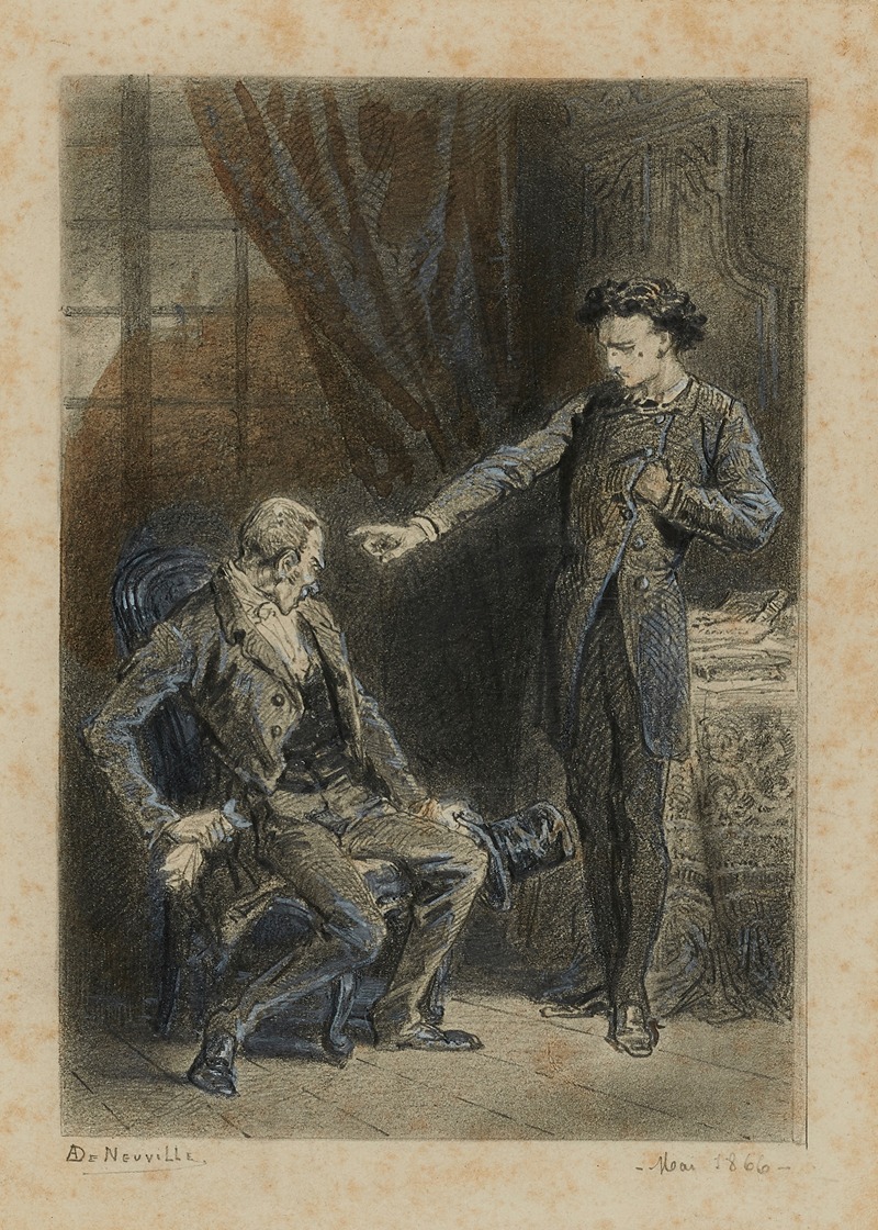 Alphonse Marie De Neuville - Marius confond Thénardier Bouteille d’encre qui ne réussit qu’à blanchir