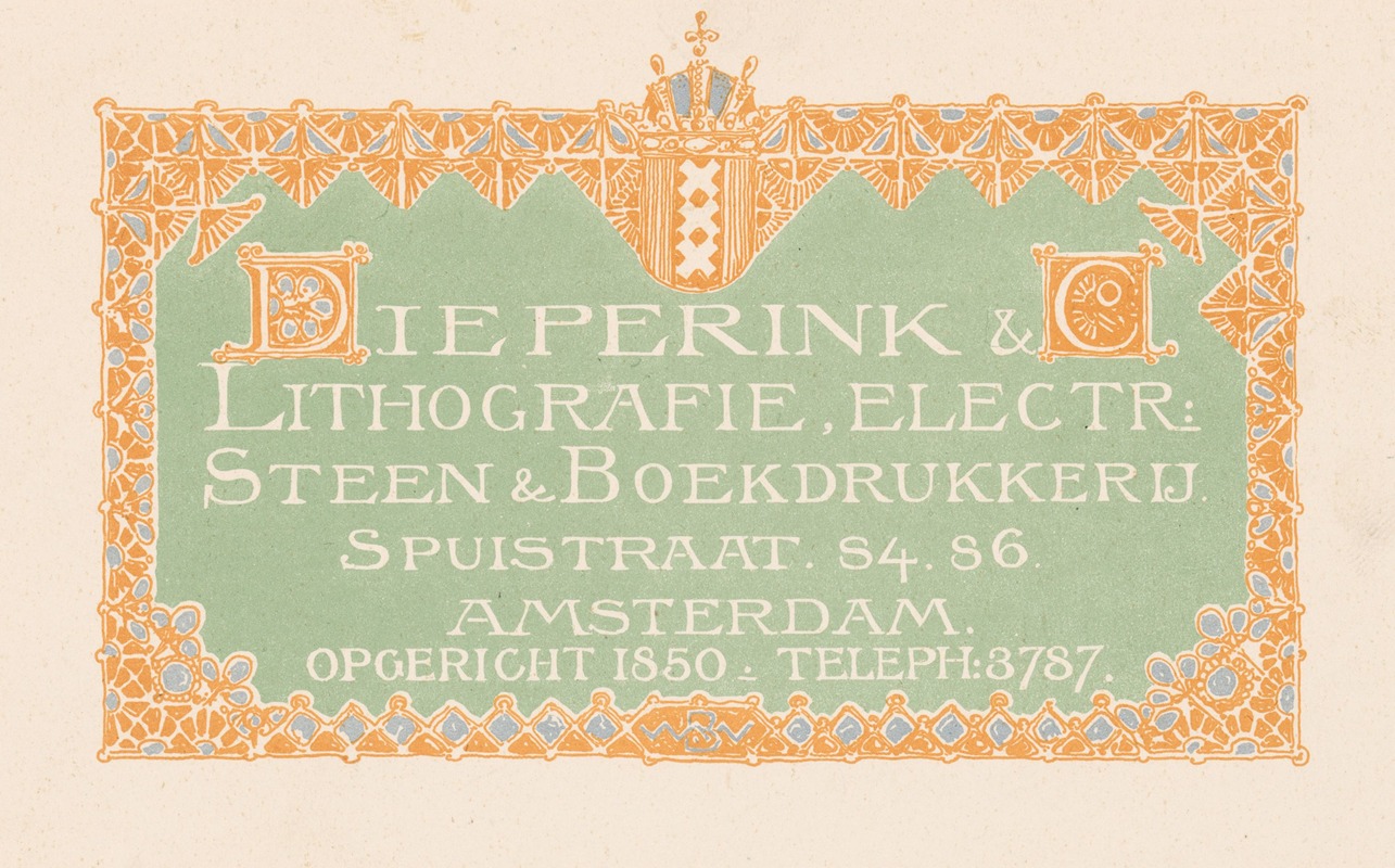 Bernard Willem Wierink - Visitekaartje voor Dieperink & Co