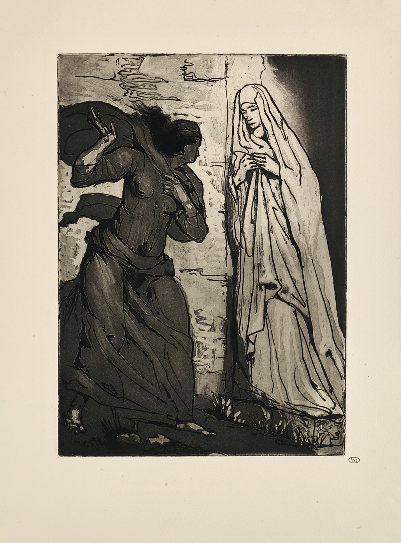 Emile Bernard - N° 34 – Madeleine l’aborde, et presque avec des cris Lui parle, et s’épouvante, et tord ses bras meurtris