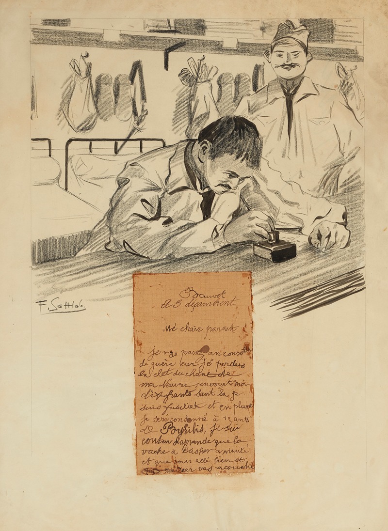 Fernand Louis Gottlob - Bauvet le 3 décambrent mé chair parent je vas passez an conseille de guère car jé perdus la clet du chant de ma neuvre