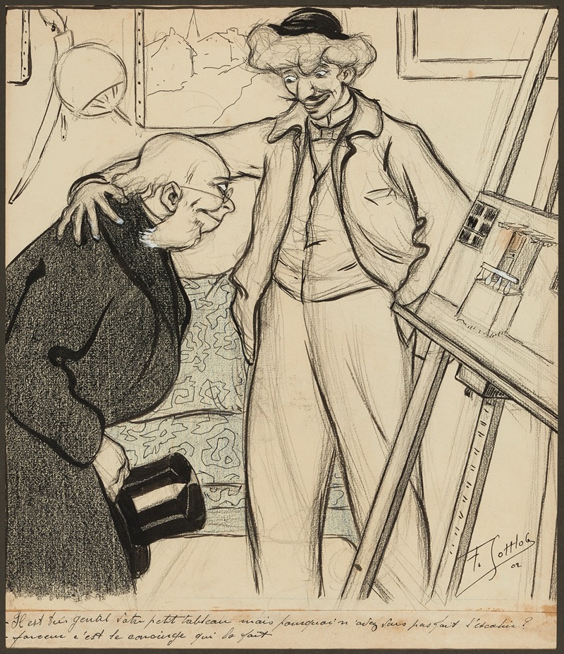 Fernand Louis Gottlob - Il est très gentil votre petit tableau mais pourquoi n’avez vous pas fait l’escalier – farceur c’est le concierge q