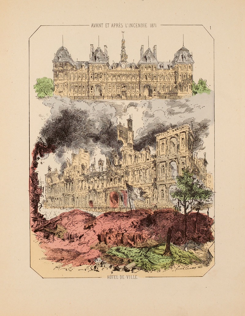 Victor Coindre - Avant et après l’incendie 1871 Hôtel de Ville 1