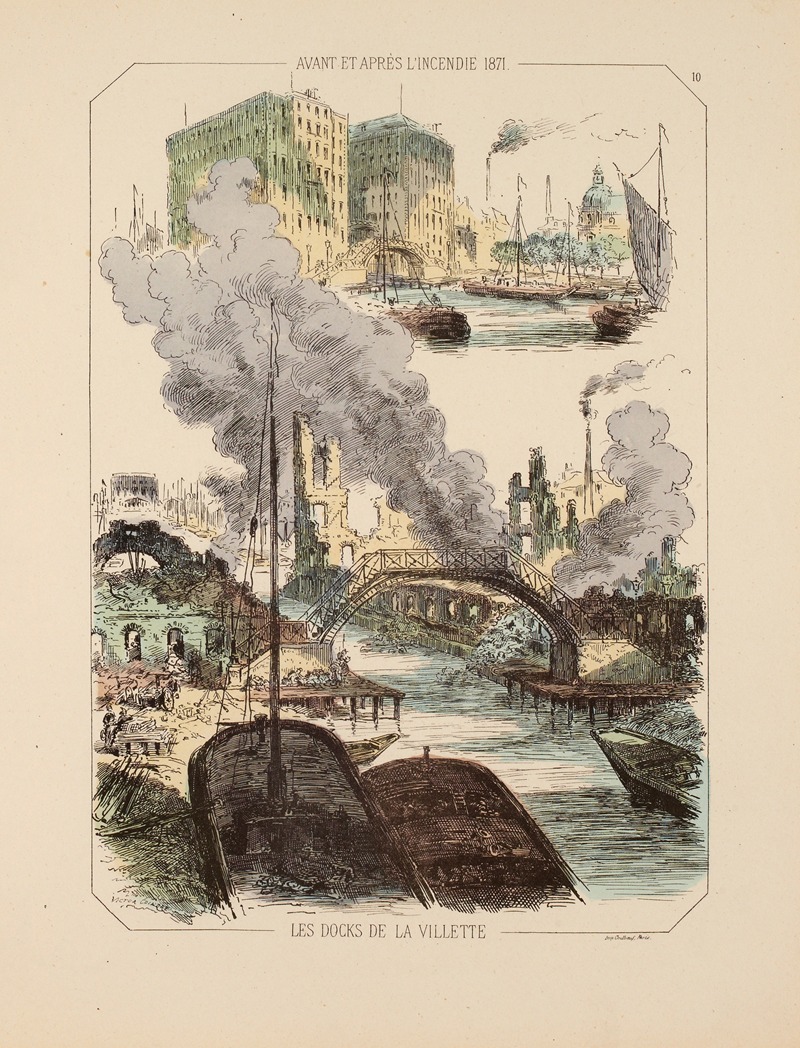 Victor Coindre - Avant et après l’incendie 1871 Les docks de la Villette 10