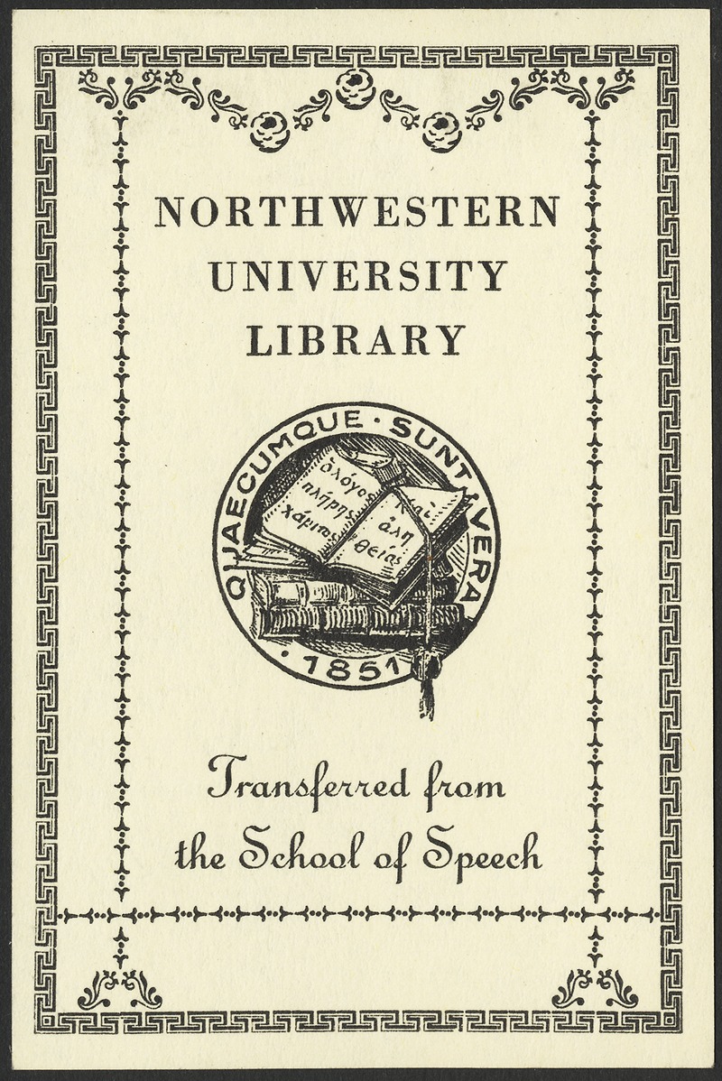 Anonymous - Northwestern University; School of Speech