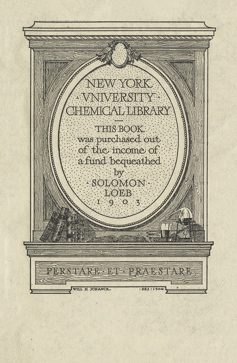 Will H. Schanck - New York University CHEMICAL LIBRARY