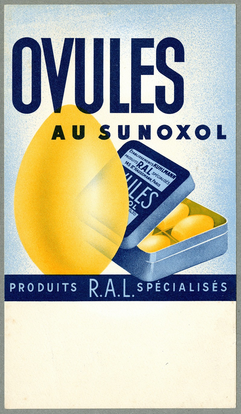 Etablissement Kuhlmann - Ovules au Sunoxol