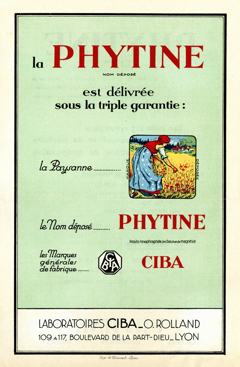 Laboratoires Ciba - La Phytine