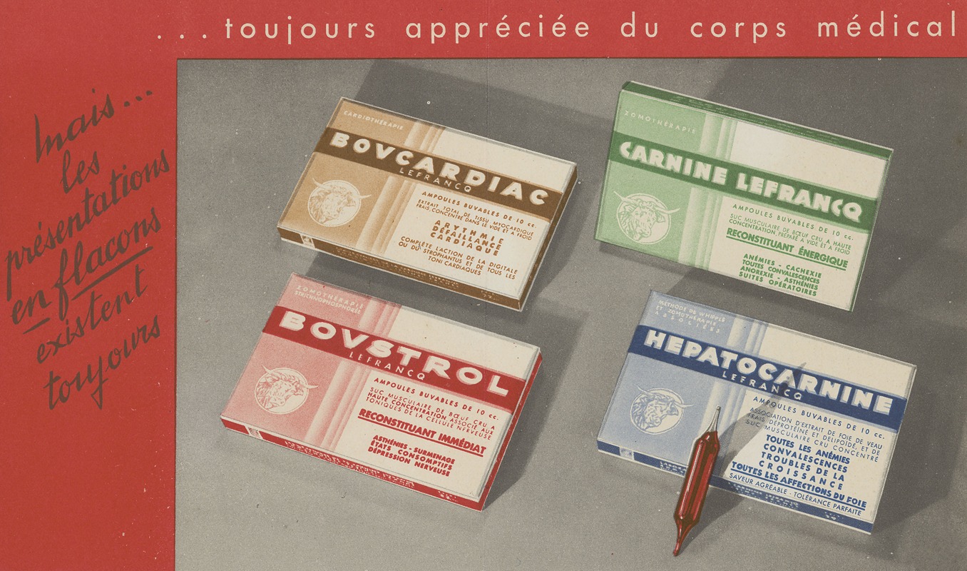 Laboratoires de la Carnine Lefrancq - Toujours appréciée du corps médical