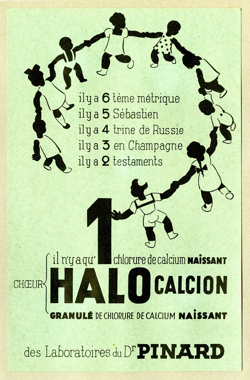 Laboratoires du docteur Pinard - Halo Calcion