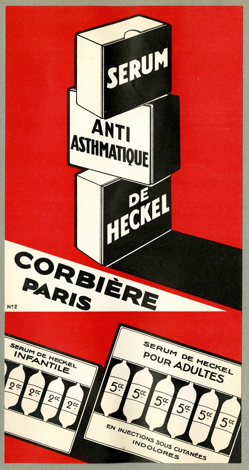 Laboratoires pharmaceutiques Corbière - Serum anti asthmatique de Heckel