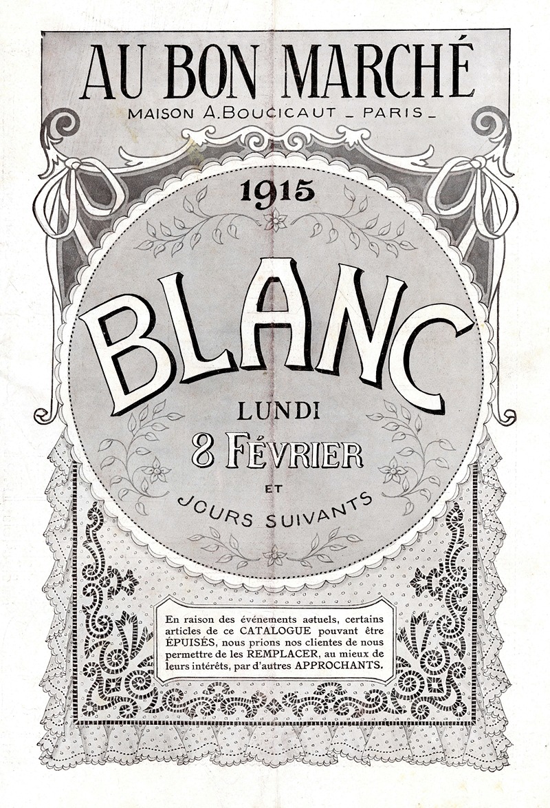 Anonymous - Au Bon Marché – Blanc