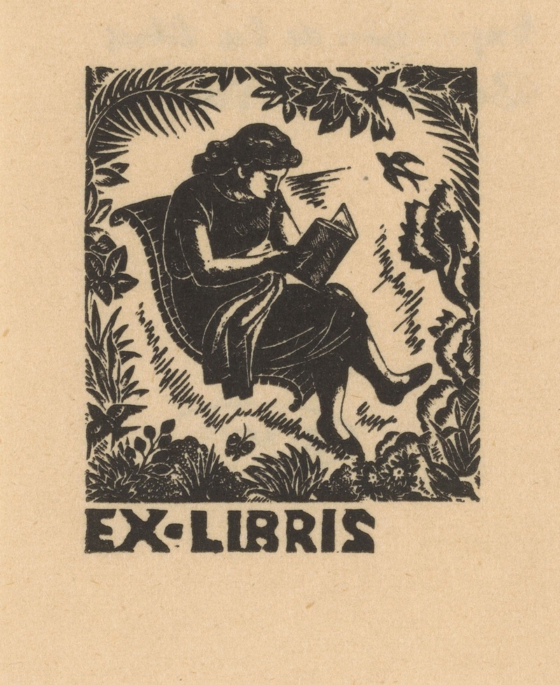 Anonymous - Ex libris – Reading woman