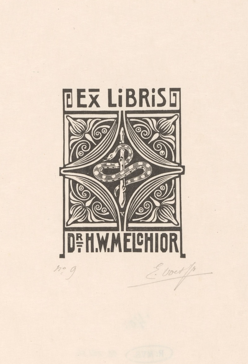 Elias Voet jr. - Ex libris van Hendrik Willem Melchior