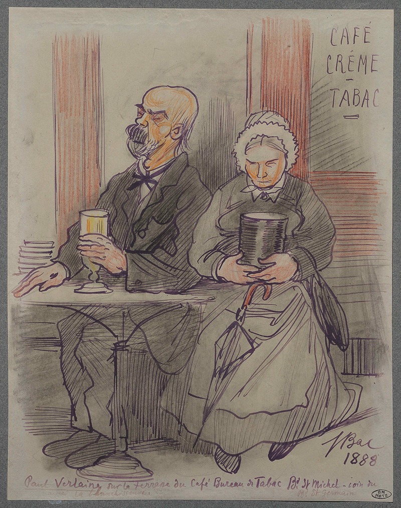 Ferdinand Bac - Paul Verlaine sur la terrasse