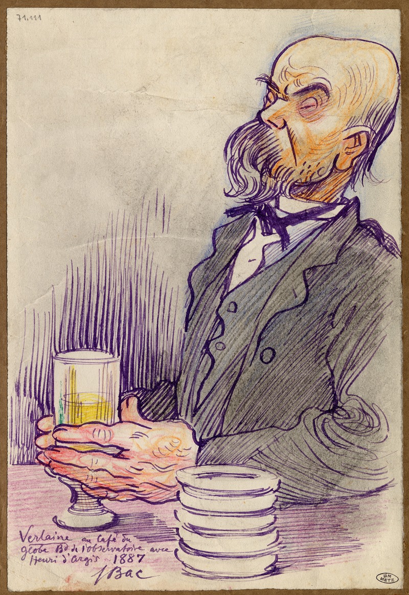 Ferdinand Bac - Verlaine au café du globe boulevard de l’Observatoire avec Henri d’Argis