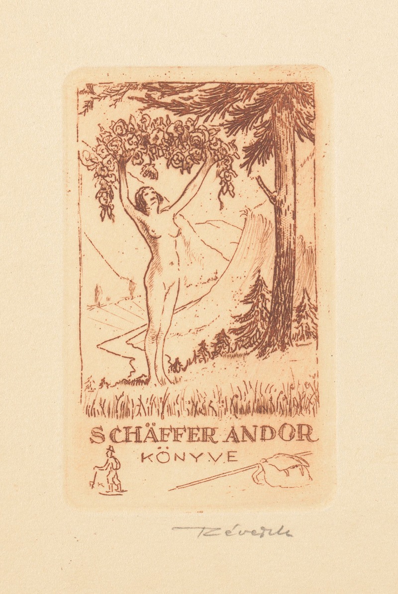 Kornél Révész - Ex libris van Andor Schäffer