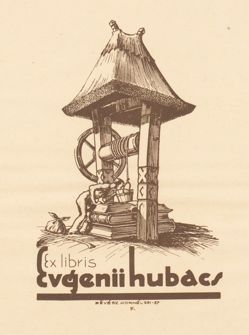 Kornél Révész - Ex libris van Eugen Hubac