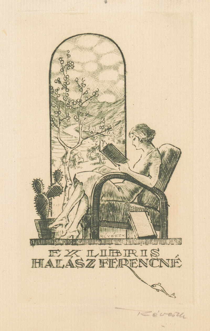 Kornél Révész - Ex libris van Ferencné Halász