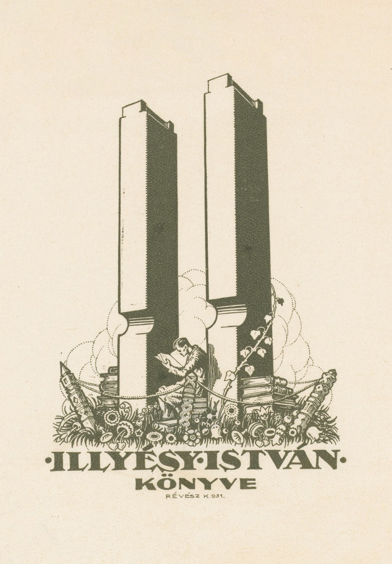 Kornél Révész - Ex libris van István Illyésy