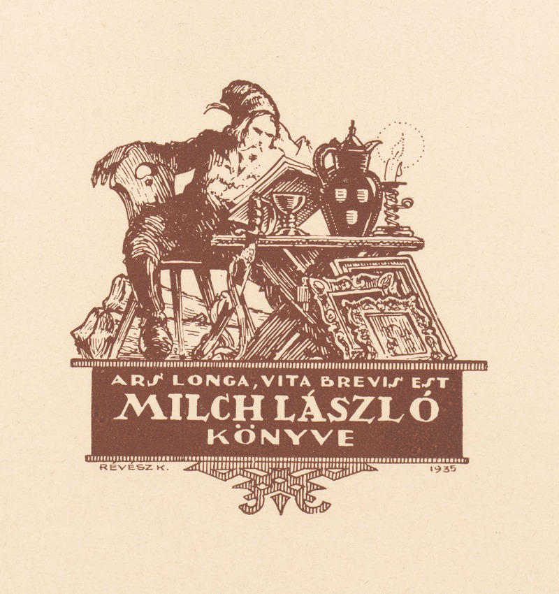 Kornél Révész - Ex libris van László Milch