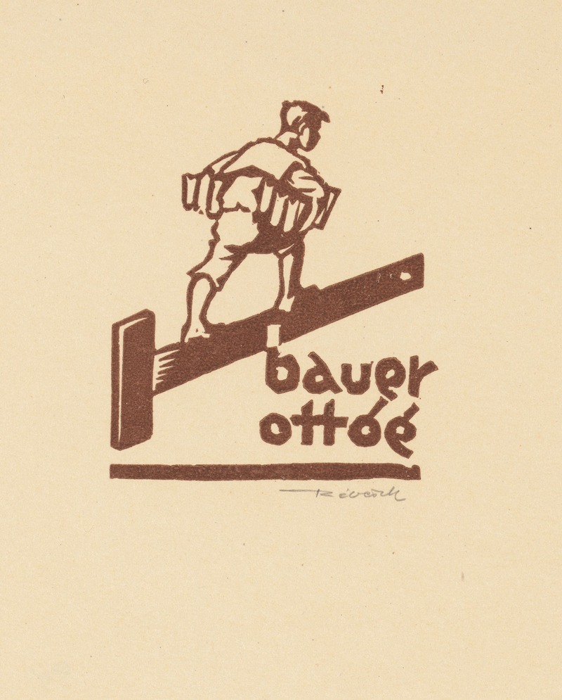 Kornél Révész - Ex libris van Ottóé Bauer