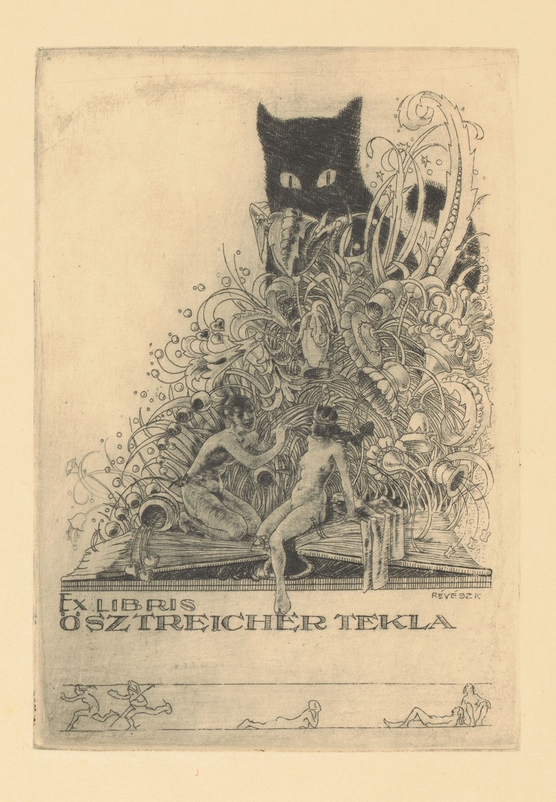 Kornél Révész - Ex libris van Tekla Ösztreicher