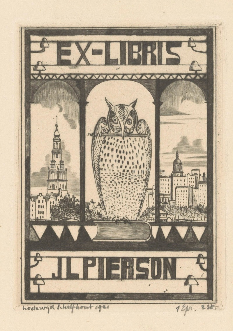 Lodewijk Schelfhout - Ex libris van J.L. Pierson