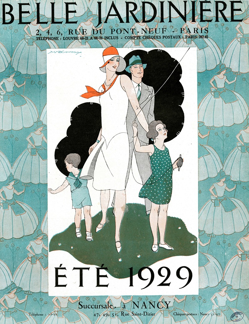 M. B. Campbell - Belle jardinière – Eté 1929