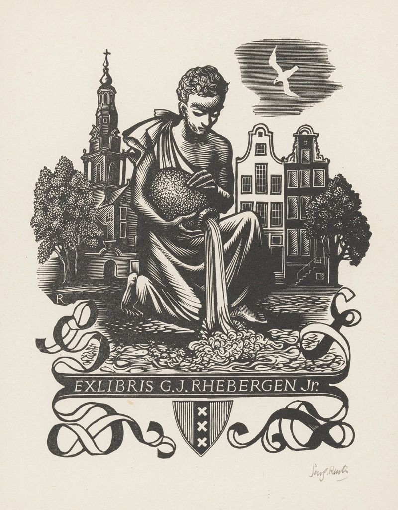 Pam Georg Rueter - Ex libris van G.J. Rhebergen Jr.