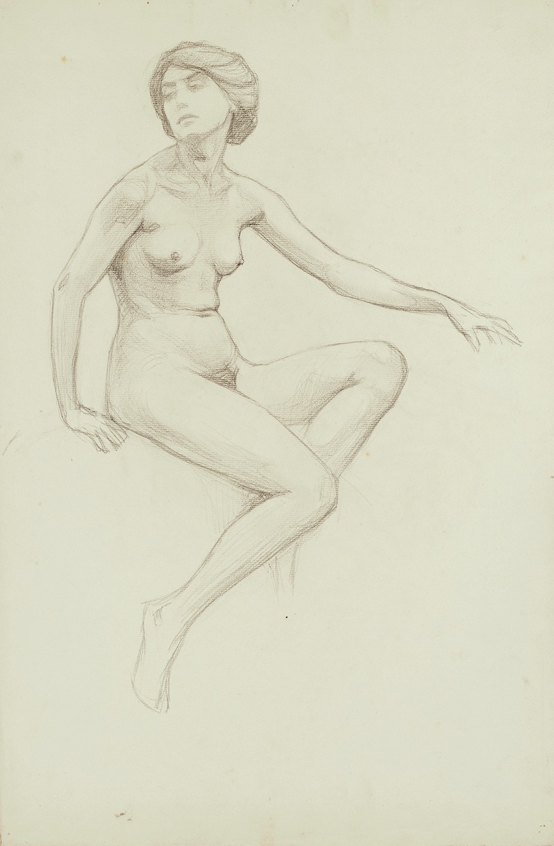 Sigmund Lipinsky   - Seated Female Nude