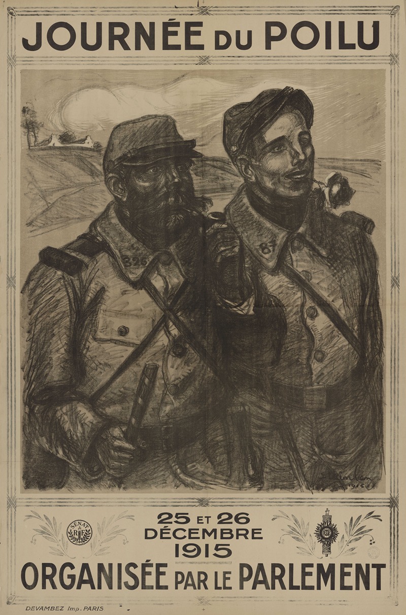 Théophile Alexandre Steinlen - Journée du poilu 25 et 26 décembre 1915 organisée par le parlement