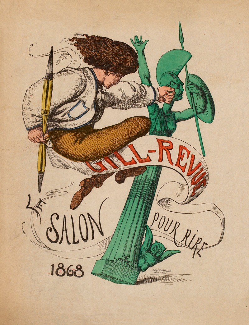 André Gill - Gill- Revue. Le salon pour rire 1868