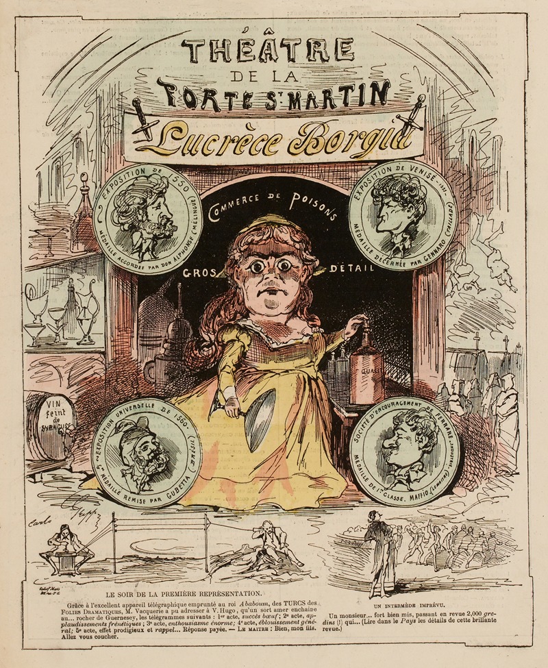 Charles Tronsens (Carlo Gripp) - Théâtre de la Porte St Martin Lucrèce Borgia