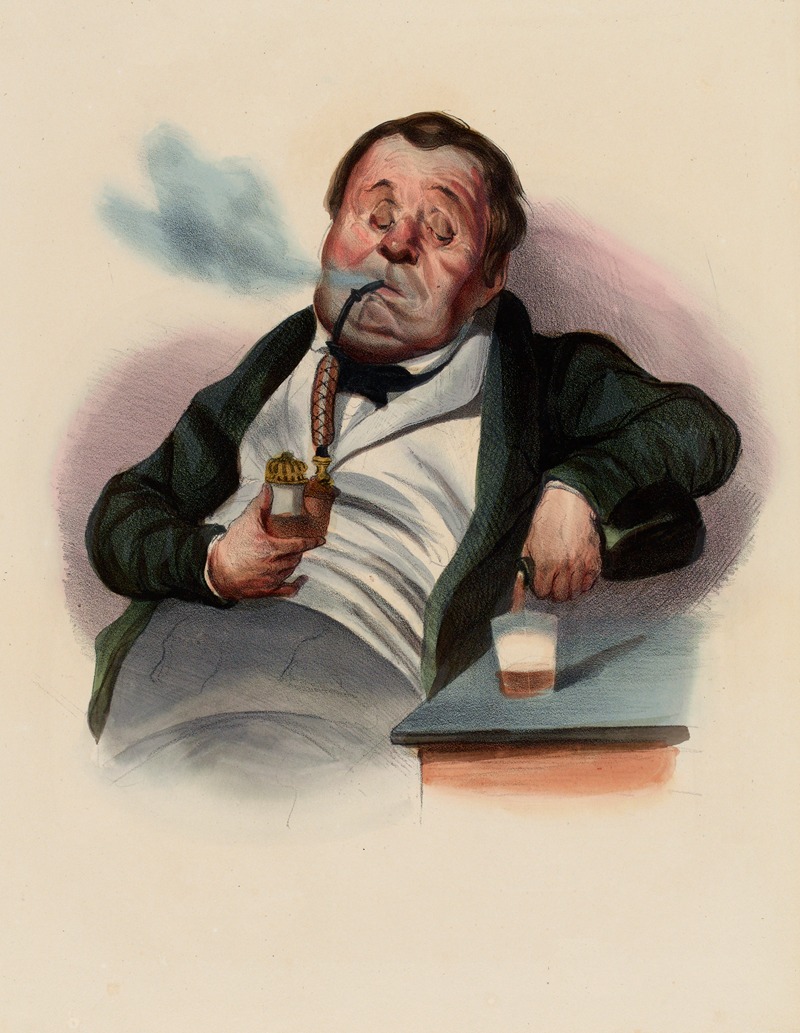 Charles-Joseph Traviès de Villers - Le vrai Fumeur. A true Smoker