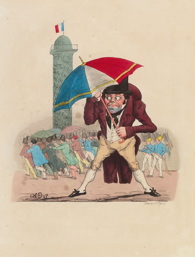 Charles-Joseph Traviès de Villers - Mr Mayeux à la cérémonie du 10 mai 1831