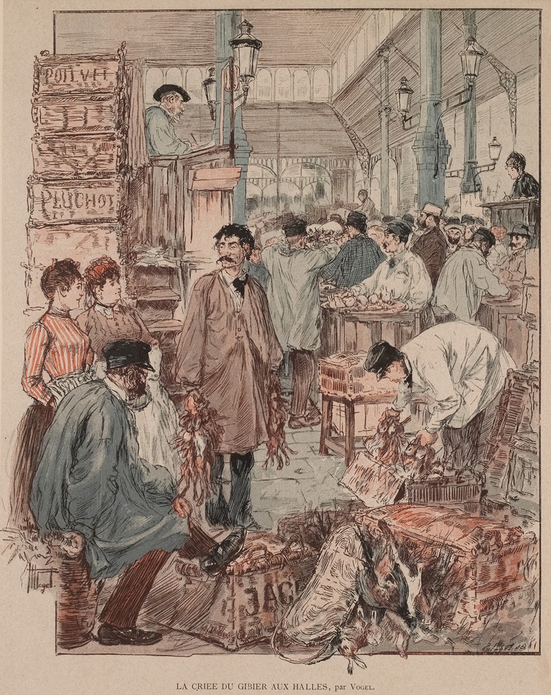 Hermann Vogel - La criée du gibier aux Halles