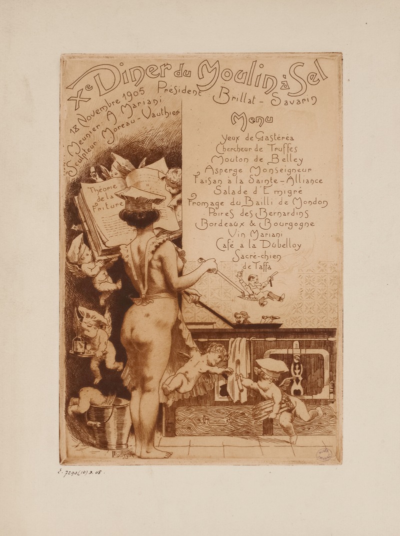 Léon Lebègue - 10e dîner du Moulin à Sel, le 18 novembre 1905, sous la présidence de Brillat-Savarin