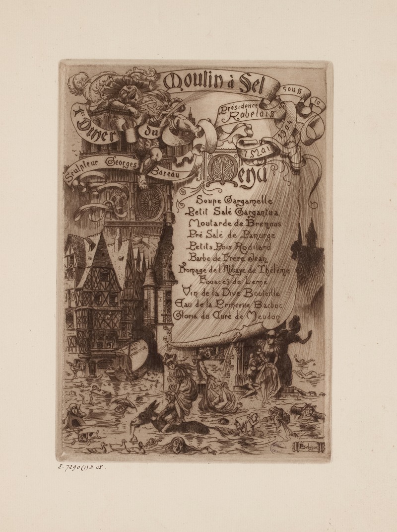 Léon Lebègue - 1er dîner du Moulin à Sel, le 7 mai 1904, sous la présidence de Rabelais