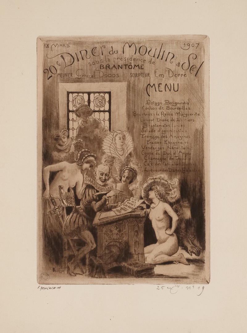 Léon Lebègue - 20e dîner du Moulin à Sel, 18 mars 1907, sous la présidence de L’Âné d’Or