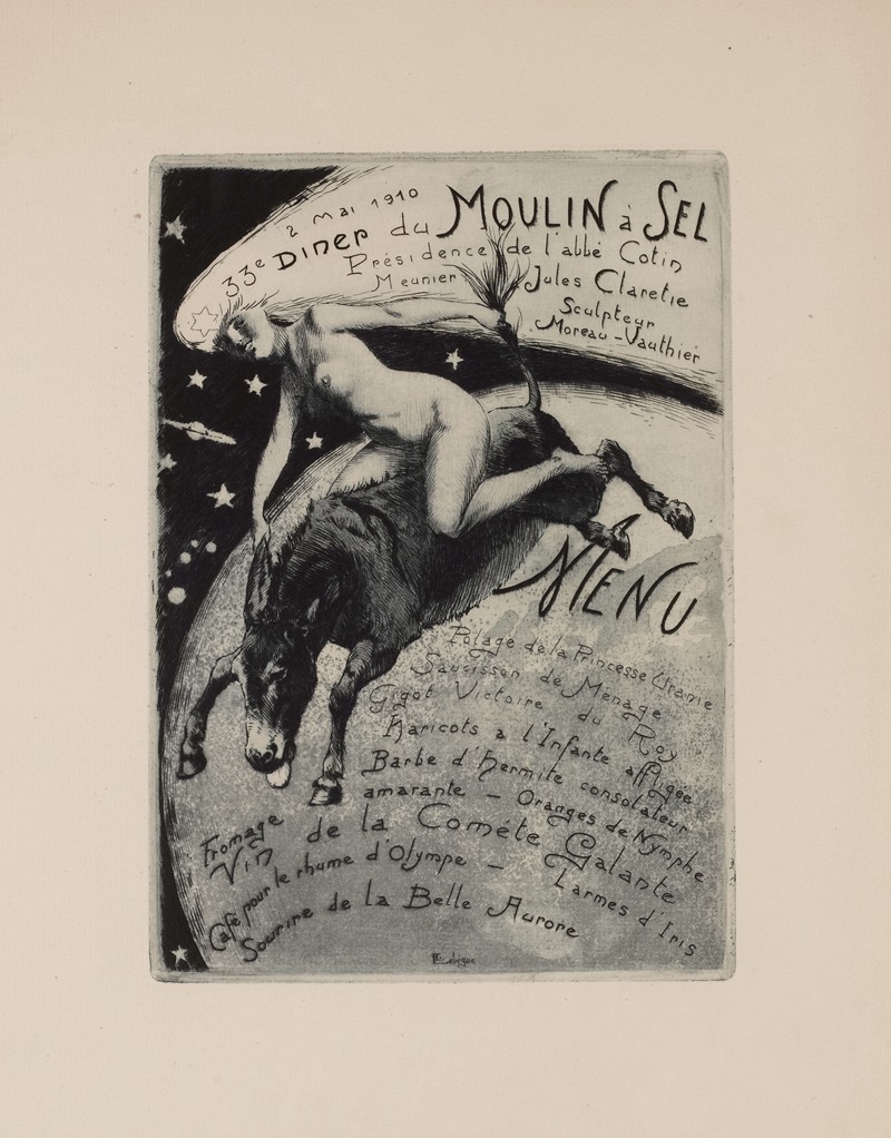 Léon Lebègue - 33e dîner du Moulin à Sel, le 2 mai 1910, sous la présidence de l’abbé Cotin