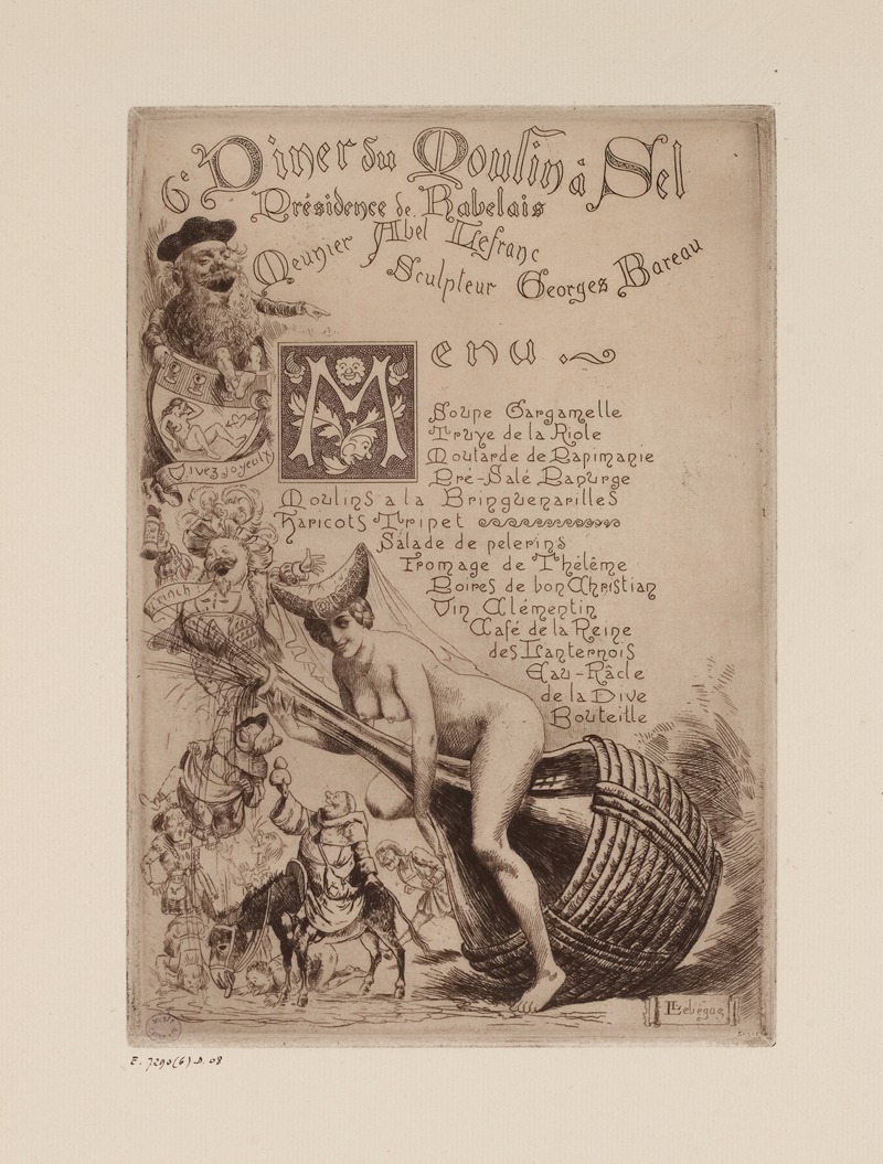 Léon Lebègue - 6e dîner du Moulin à Sel, sous la présidence de Rabelais