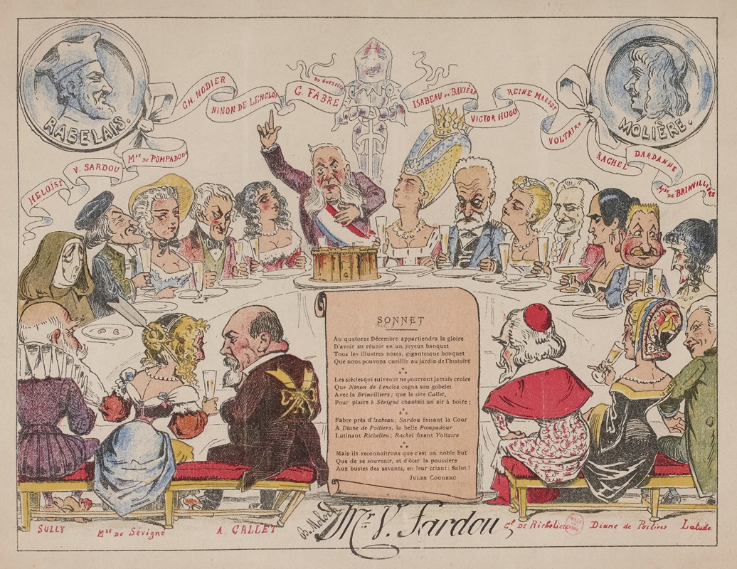 Moloch (Alphonse Hector Colomb) - Banquet de la Cité, restaurant Conti, Hôtel des Sociétés Savantes