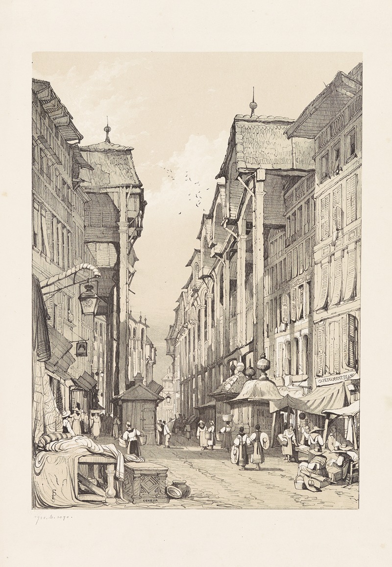 Samuel Prout - Street Scene Geneva