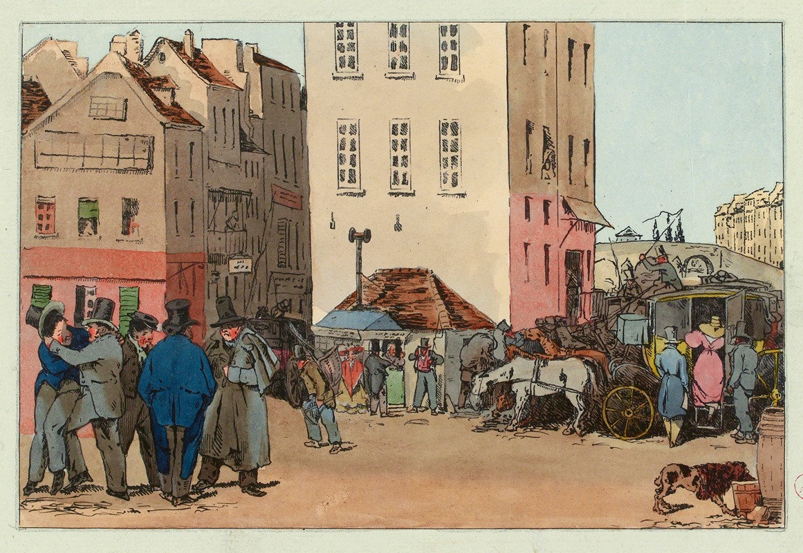 Félix Fortuné Delarue - Place de Grève en 1827