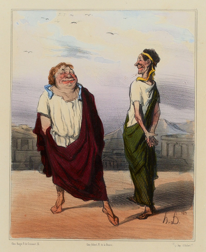 Honoré Daumier - Histoire Ancienne 12.Une rencontre de joyeux augures