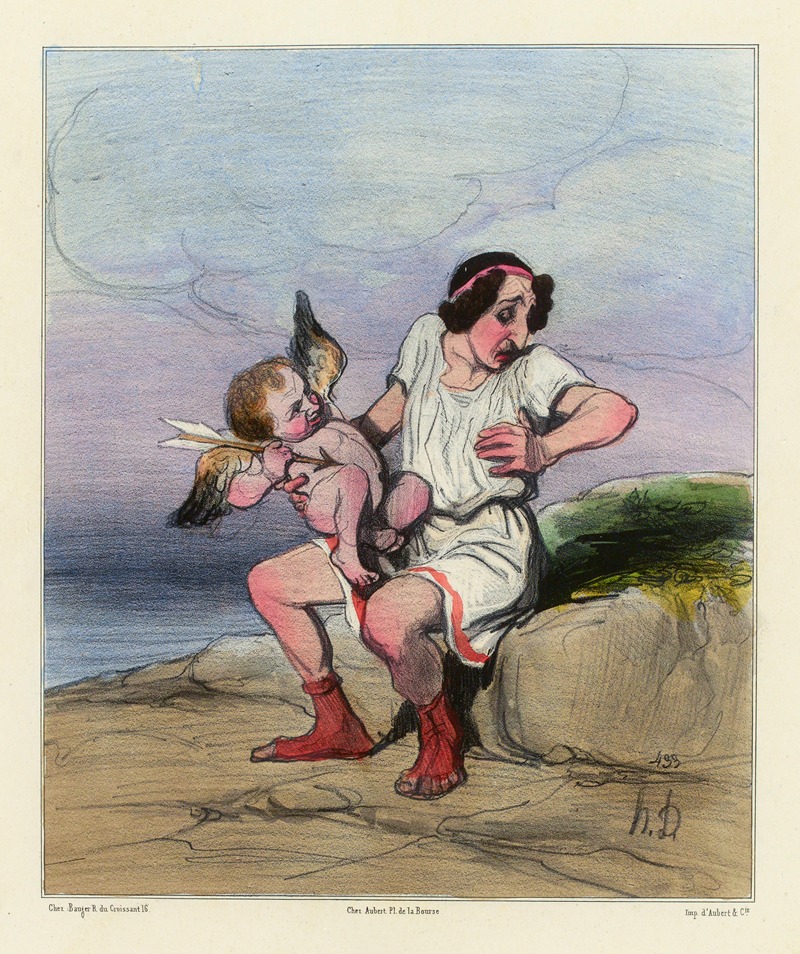 Honoré Daumier - Hippolyte lardé par Cupidon