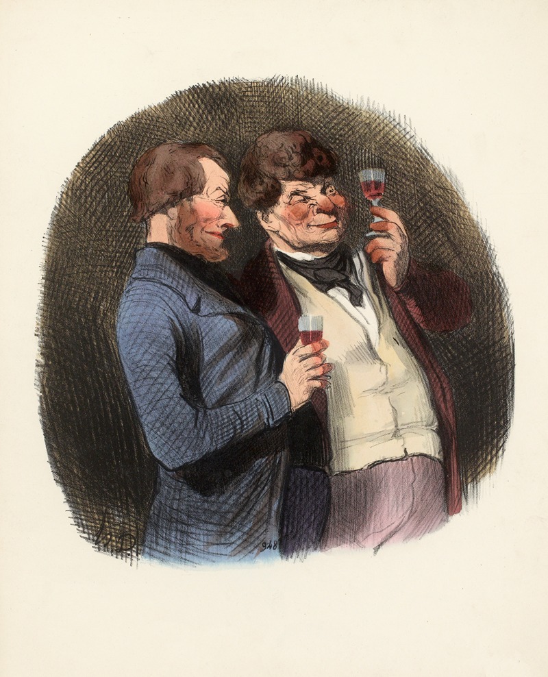 Honoré Daumier - Le jour où l’on met en perce un tonneau de vin de Malvoisie