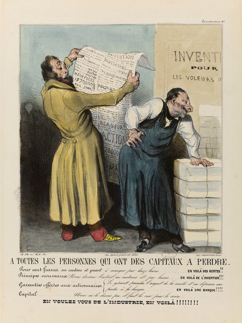 Honoré Daumier - A toutes personnes qui ont des capitaux à perdre