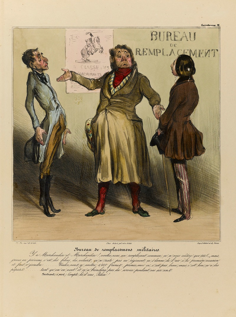 Honoré Daumier - Bureau de remplacemens militaires